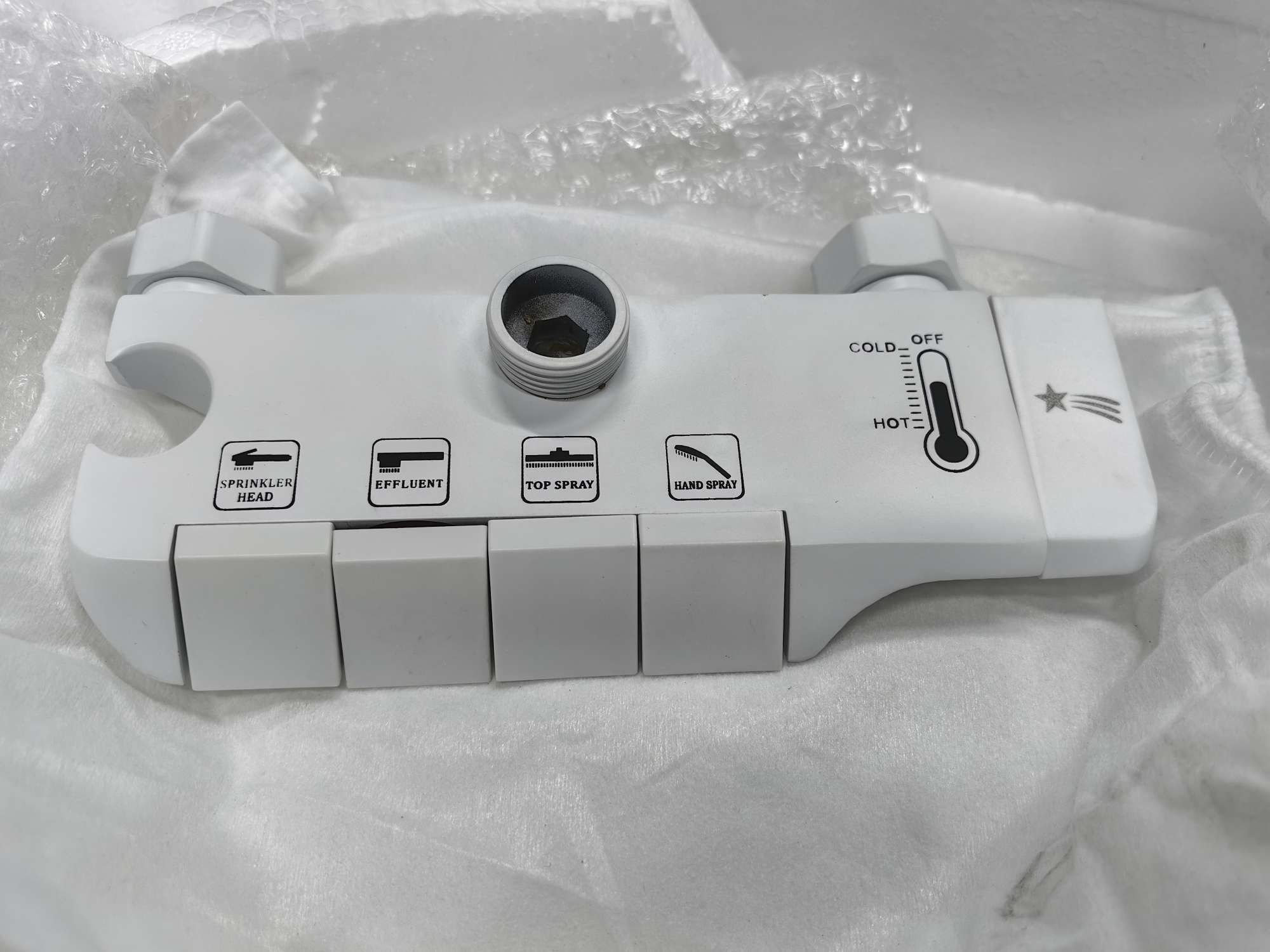 4070W White Piano Key Shower Faucet Shower Set Oversized Top Spray With Woman Washer Complete Set undefined