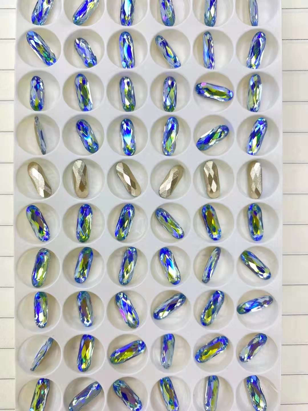 锦利水晶6*8长方八角浅兰加镀010详情图9