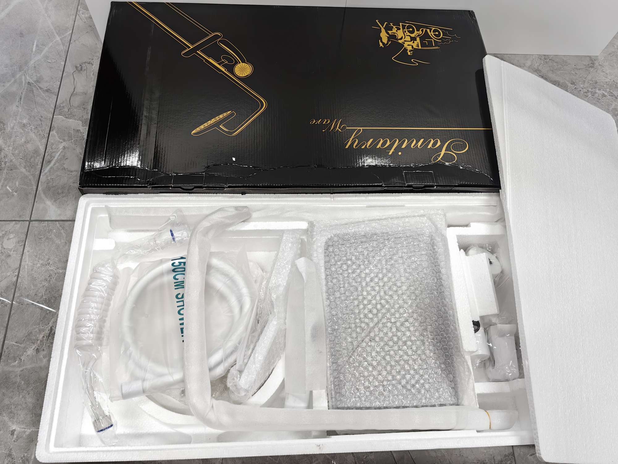 4078Bg Black Gold High-End Atmospheric Shower Faucet Set With Large Nozzle Faucet undefined