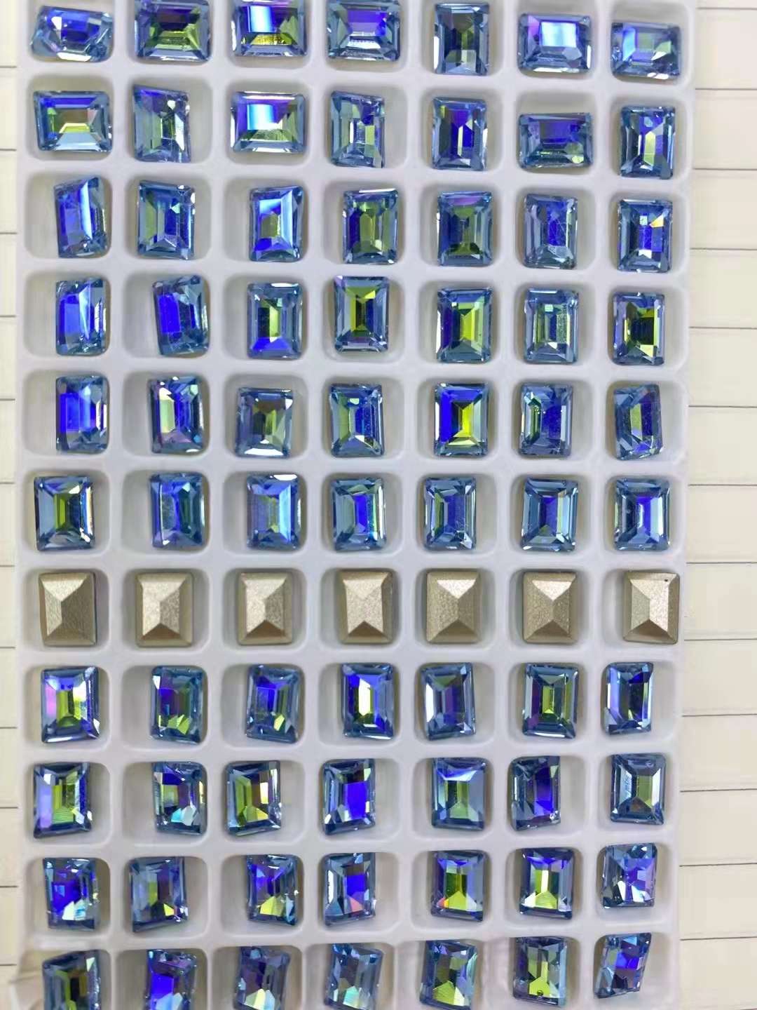 锦利水晶6*8长方八角浅兰加镀010详情图8