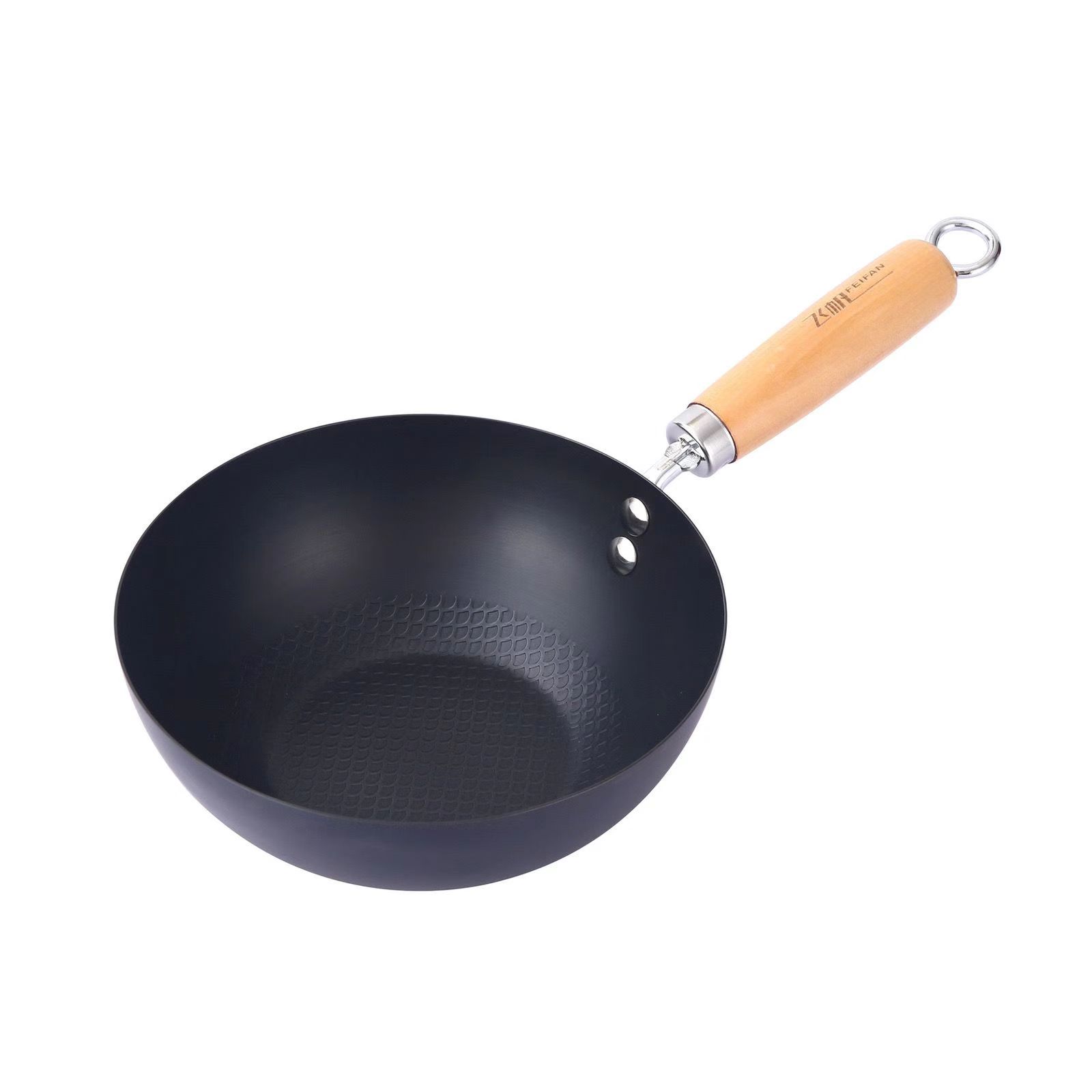 迷你小铁锅炒菜煎锅家用不粘奶锅无涂层电磁炉燃气灶用白底实物图