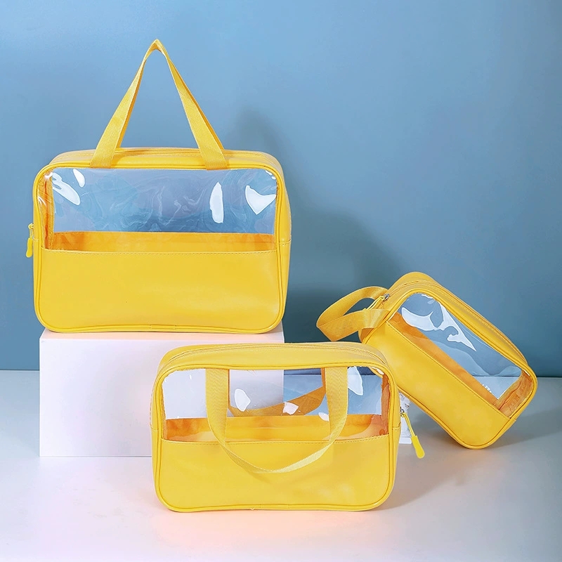 Transparent cosmetic bags, travel toiletries bags, beach waterproof storage bags, high appearance level, light luxury, ins style cosmetic bags wholesale detail image 11