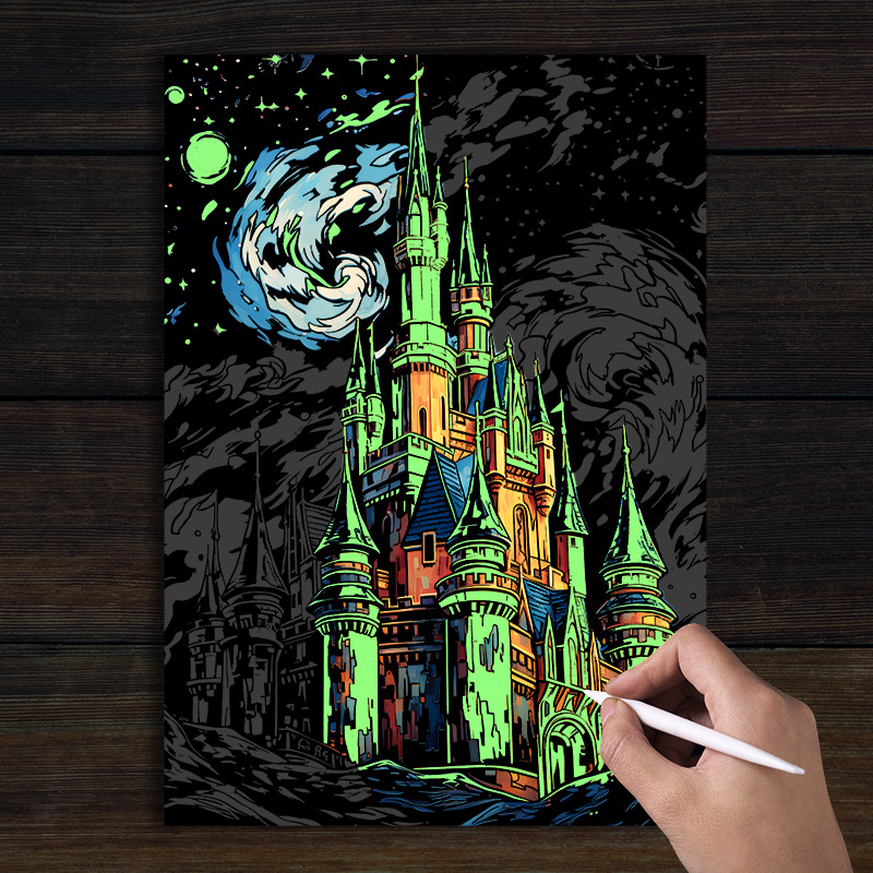 Meikede factory wholesals and directly sells children's scratch paper in any size from 32K to 16K and 8KA to 4. Customized colorful scratch paper is available details Picture