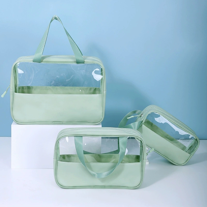 Transparent cosmetic bags, travel toiletries bags, beach waterproof storage bags, high appearance level, light luxury, ins style cosmetic bags wholesale detail image 8