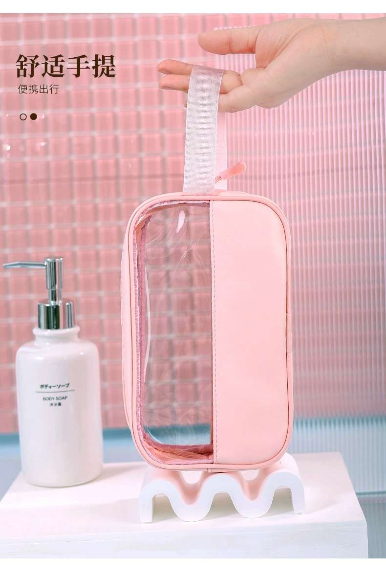 Transparent cosmetic bags, travel toiletries bags, beach waterproof storage bags, high appearance level, light luxury, ins style cosmetic bags wholesale detail image 4