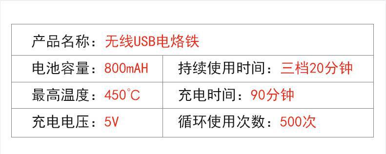 USB充电电烙铁便携式内热式无线家用小型锂电池烙铁焊烫烟码套装详情3
