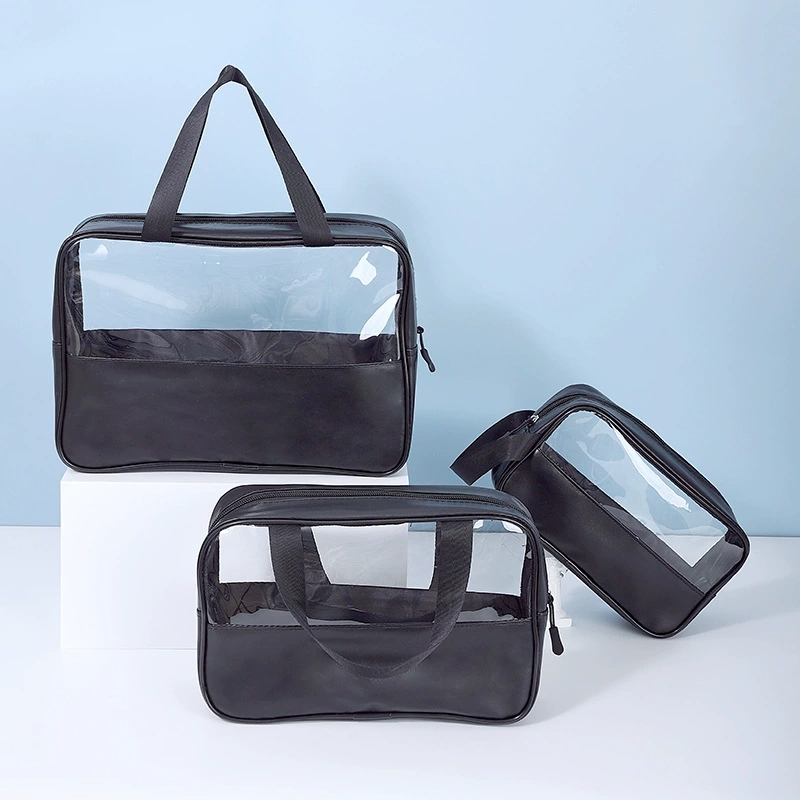 Transparent cosmetic bags, travel toiletries bags, beach waterproof storage bags, high appearance level, light luxury, ins style cosmetic bags wholesale detail image 9