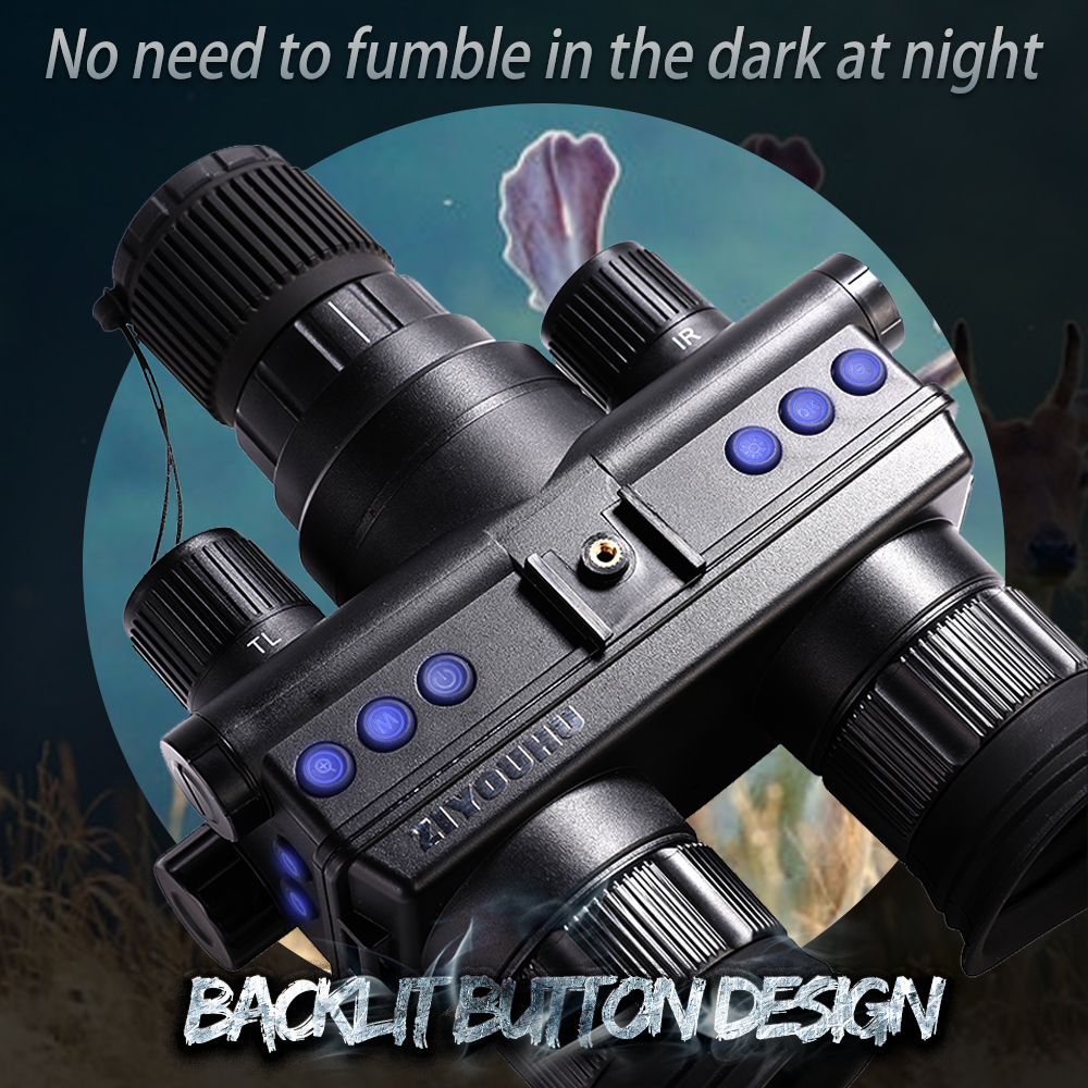 OHB-R5 1080P HD Night Vision Digital Binoculars 600M Long Range Hunting with IR & Tacticle Flashlight Head Mounted Video Camera Item Picture