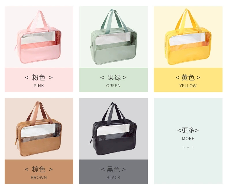 Transparent cosmetic bags, travel toiletries bags, beach waterproof storage bags, high appearance level, light luxury, ins style cosmetic bags wholesale detail image 12