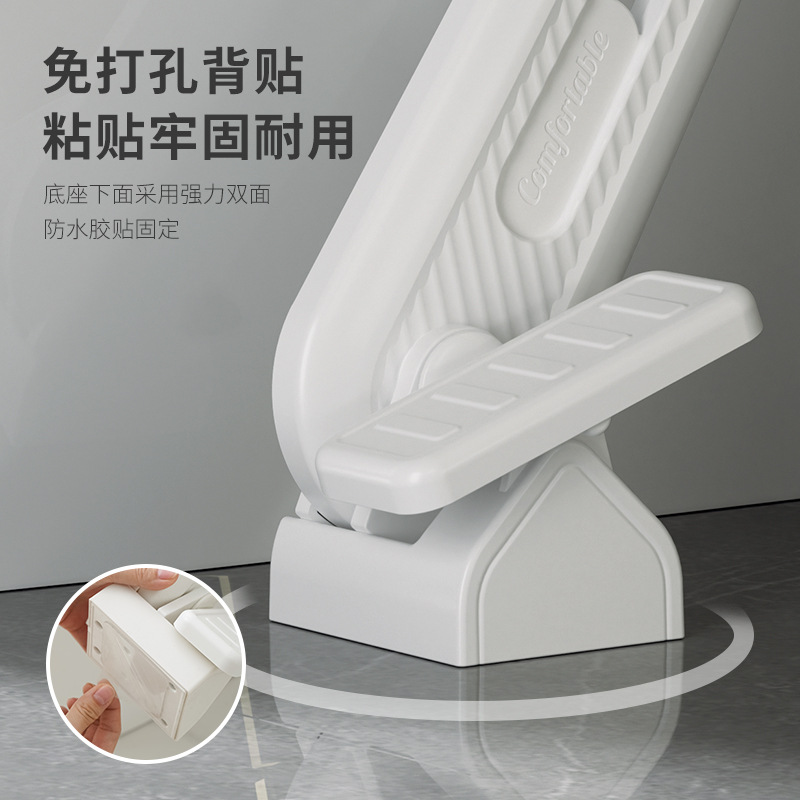 Foot-operated toilet lid lifter, no need to bend over or get your hands dirty in the bathroom. Toilet lid lifter Application Scenario
