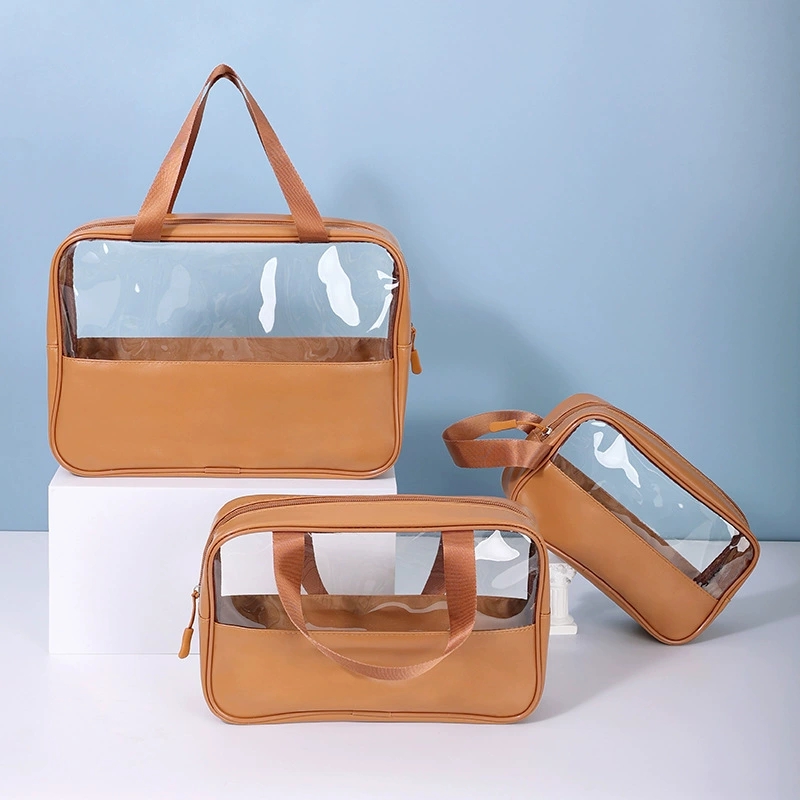 Transparent cosmetic bags, travel toiletries bags, beach waterproof storage bags, high appearance level, light luxury, ins style cosmetic bags wholesale detail image 10