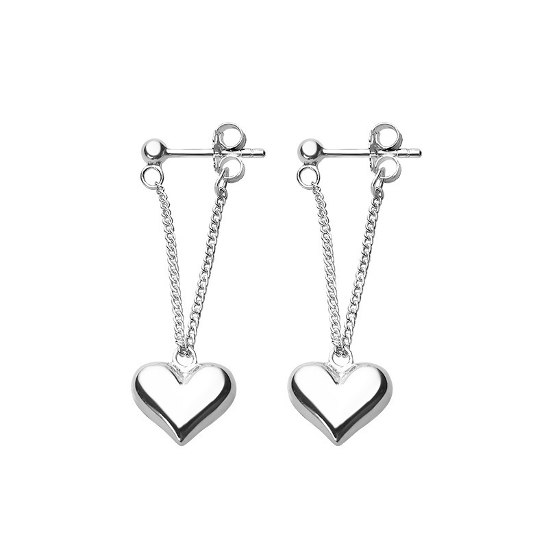 "Love Girl's simple heart-shaped earrings, Ins summer long hanging tassel trendy earrings wholesale.