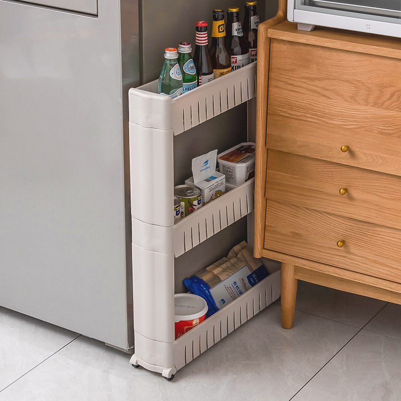 Supply kitchen living room refrigerator multi-functional plastic multi-layer seam storage rack bathroom bathroom storage rack