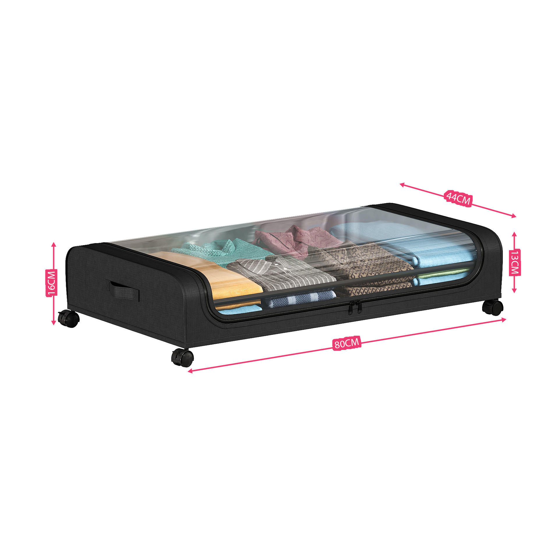 Cross-border Amazon dust-removing household bed under storage rack, sofa under clothes and shoes storage box, pulley organization box pic 6
