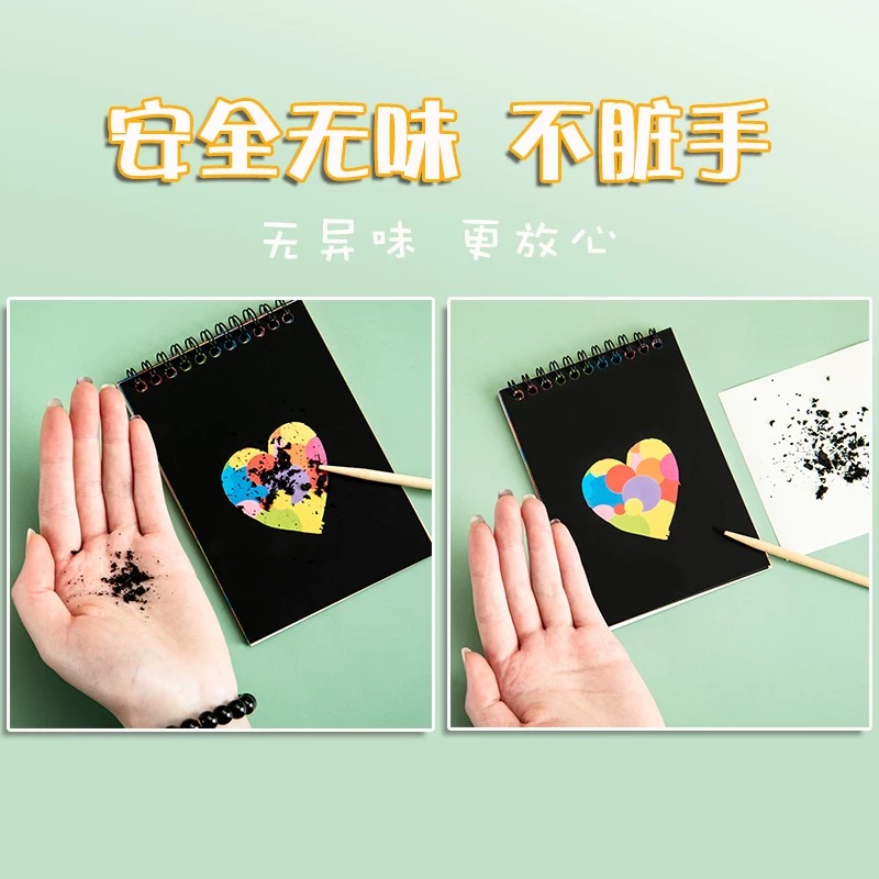 Meikede Creative Children's Sticky Note Color Book, Kindergarten Scratch Book, DIY Colorful Scratch Paper, Educational Doodle Scratch Specification image