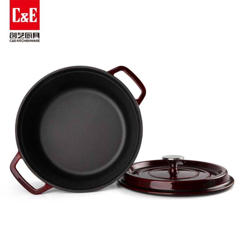 C&E Creative Enamel Cast Iron Soup Pot, a new high-appearance multi-functional non-stick pot for making soup and stewing, is a kitchenware for home use Specification image