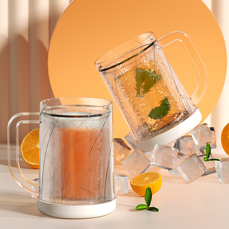 Cross-border bestsellers: Ice cups, double-layer ice cups, beer mugs, beverage cups, ice-making beverage cups, summer chilled cups, draft beer cups Specification image