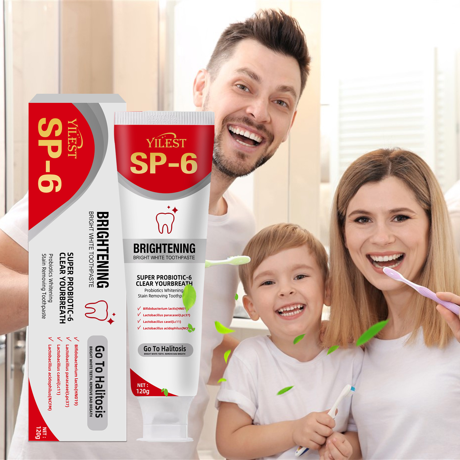Probiotic Whitening and Stain Removal Toothpaste for freshening breath and improving yellow teeth, 120ml details Picture
