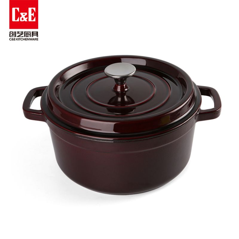 C&E Creative Enamel Cast Iron Soup Pot, a new high-appearance multi-functional non-stick pot for making soup and stewing, is a kitchenware for home use
