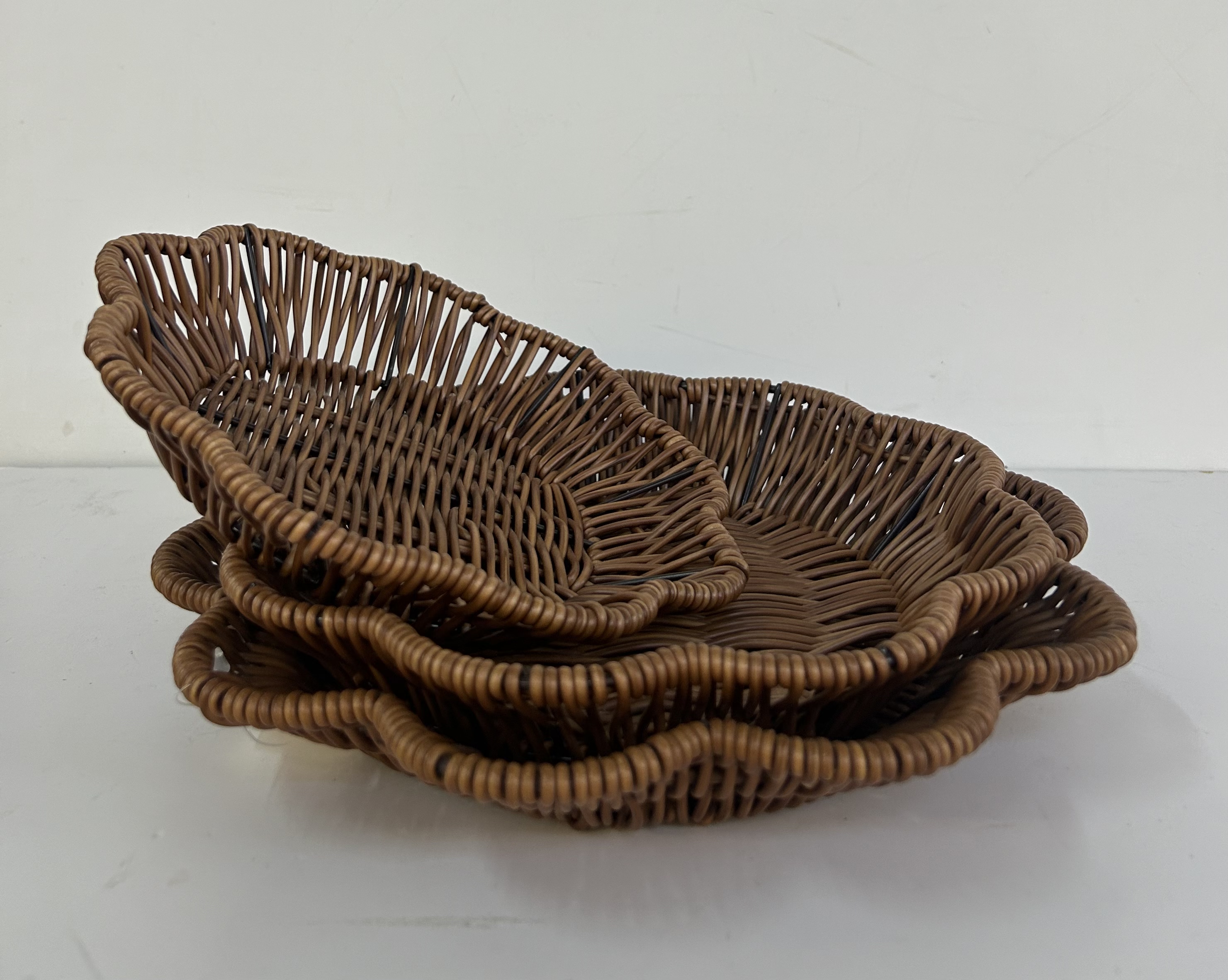 PPC plastic hand-woven storage basket for the living room, candy, snack, small food, pastry plate, fruit basket tray details Picture