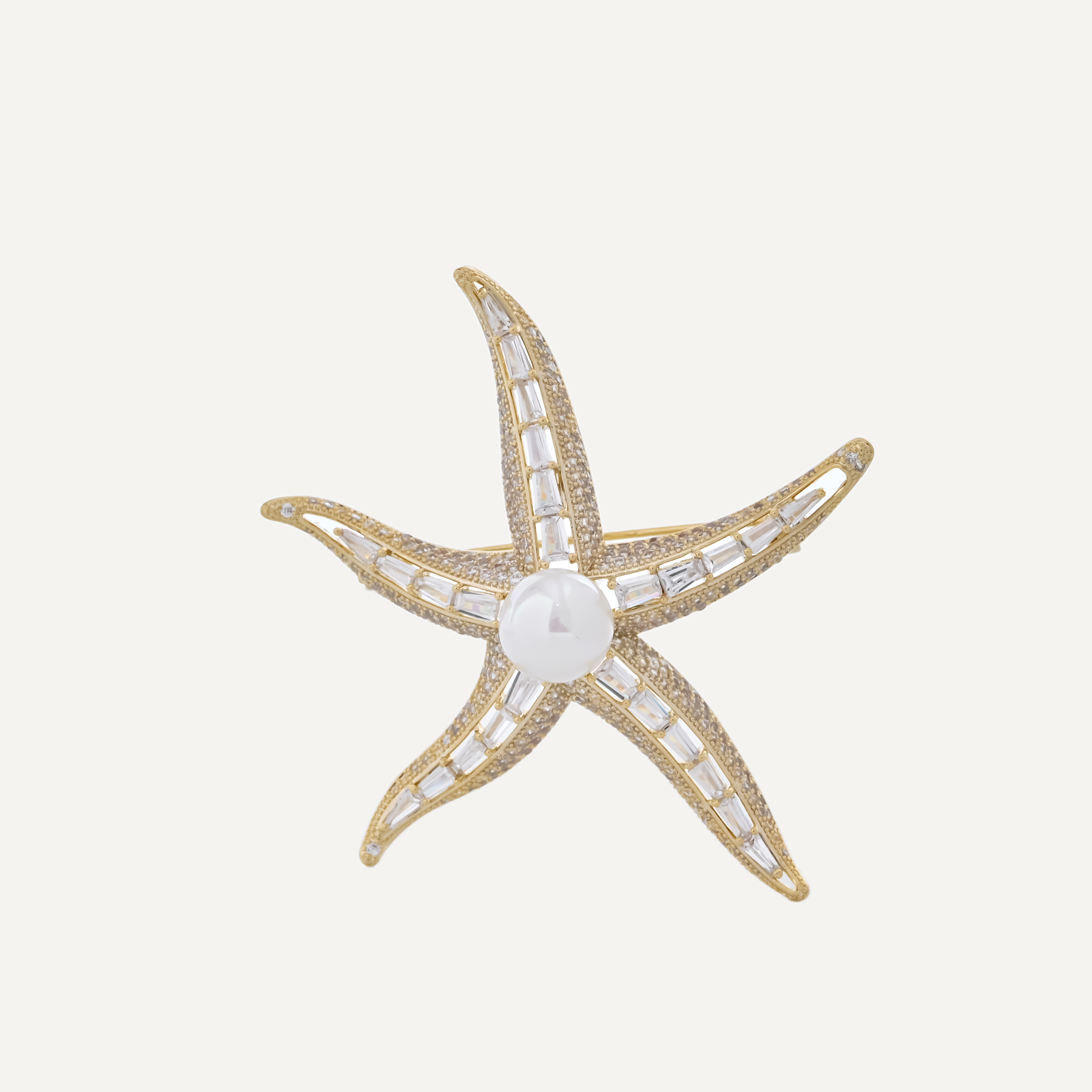 Xuhui brand copper-plated real gold and zircon sea star brooch and pin decoration is fashionable and versatile. There are many women's styles to choose from thumbnail