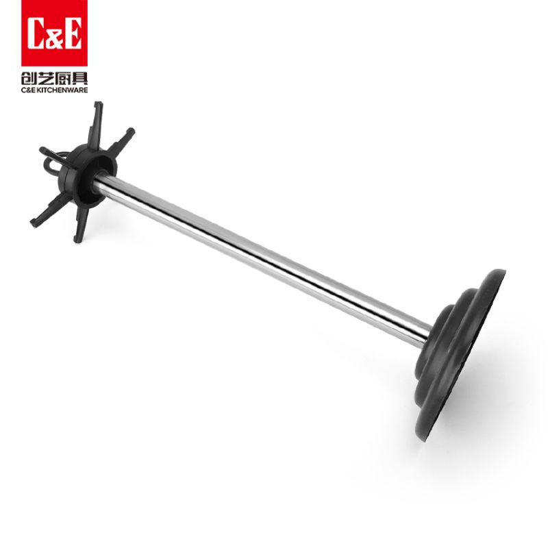 C&E Creative Kitchenware 7-piece set: Stainless steel spatulas, spatulas, soup spoons, meat forks, hollow handle storage rack, kitchenware for home use details Picture