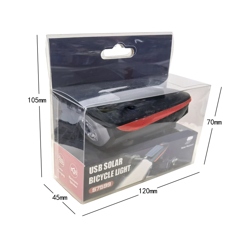 S7599USB rechargeable bicycle solar headlight, horn light, bell, night cycling headlight, bicycle strong light flashlight equipment Specification image