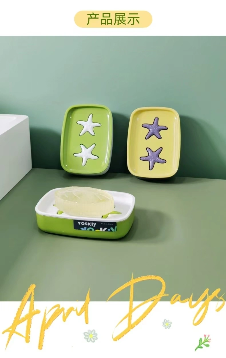 W60-VSK-015 Household draining soap box, bathroom soap rack, portable travel covered soap box, Double-layer draining student dormitory detail image 10