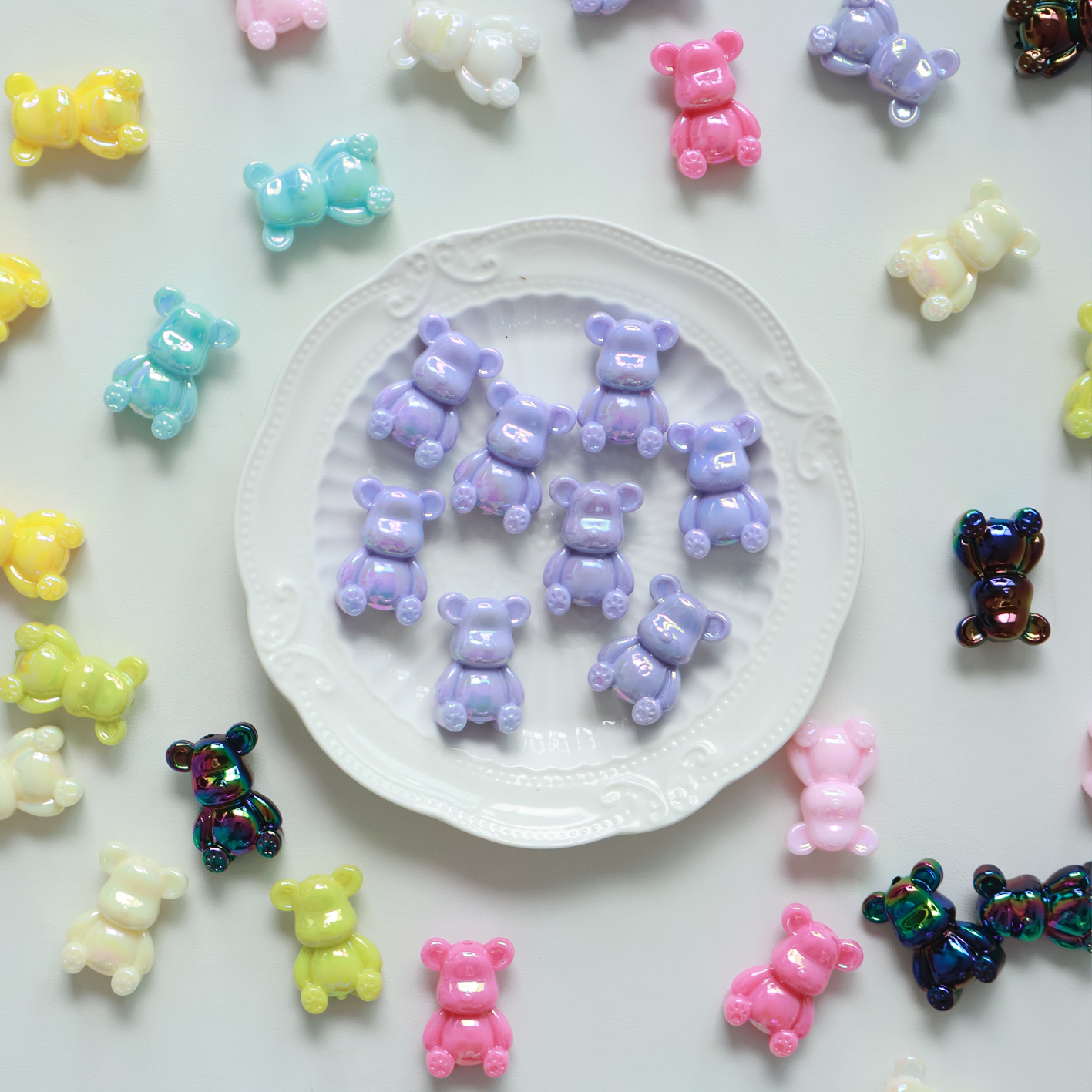 饰品配件/奶油胶配饰/树脂配件/饰品配件Diy/饰品配件水晶白底实物图