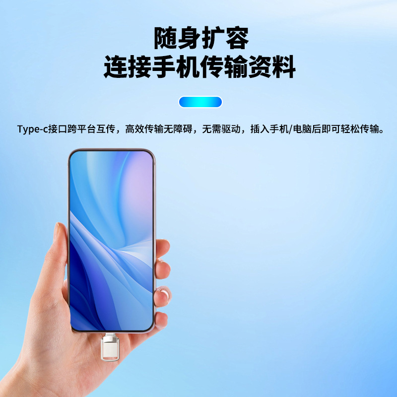 跨境扩容1T2T大容量手机u盘二合一 type-c电脑两用usb车载优盘细节图