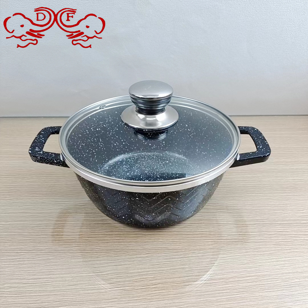 DF68777 Tourmaline cookware set for household woks, kitchenware, non-stick pans, marble cookware, DF TRADINGHOUSE Item Picture