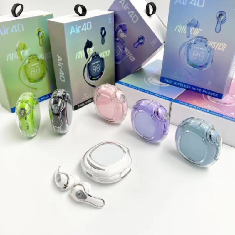 新款跨境私模AIR40- PLUS TWS蓝牙耳机超长续航数显无线通 用运动