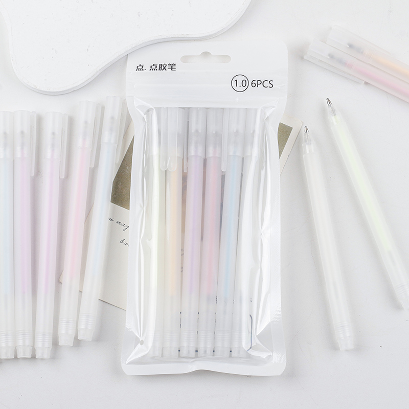 多色点胶中性笔纯色简约透明中性笔ins风格创意中性笔