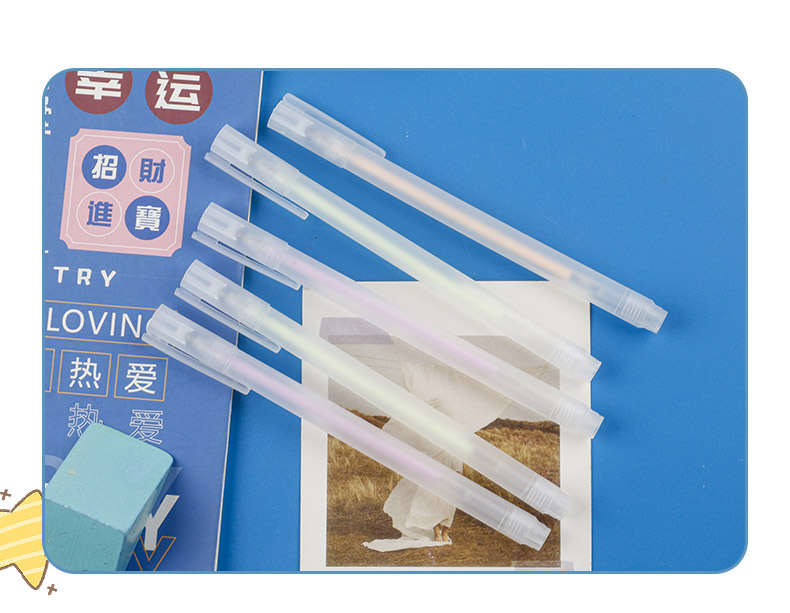 多色点胶中性笔纯色简约透明中性笔ins风格创意中性笔详情3