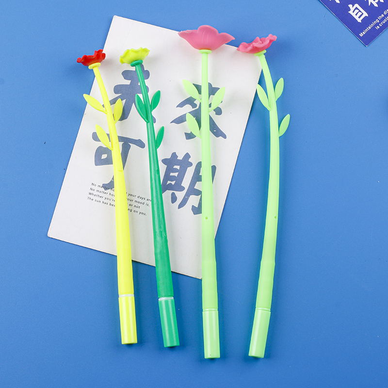 仿真花朵笔创意花朵造型笔塑料花朵纯色手账笔卡通笔