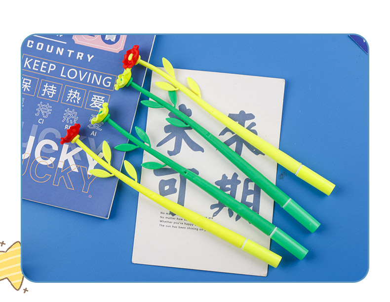 仿真花朵笔创意花朵造型笔塑料花朵纯色手账笔卡通笔详情4