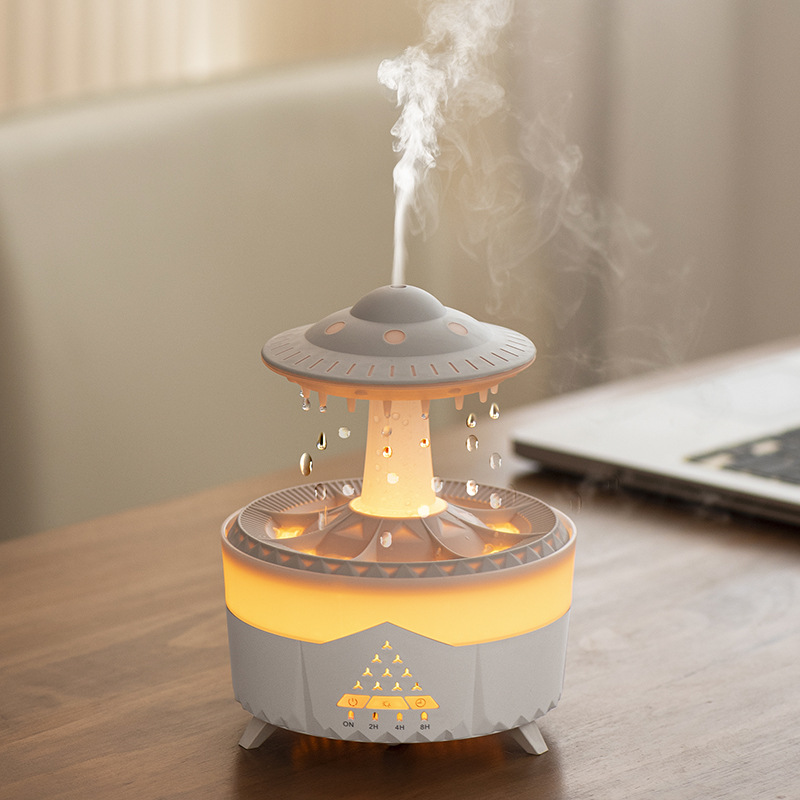 New raindrop aroma diffuser, humidifier, office desktop, home, bedroom, silent remote control, seven-color ambient light diffuser Application Scenario