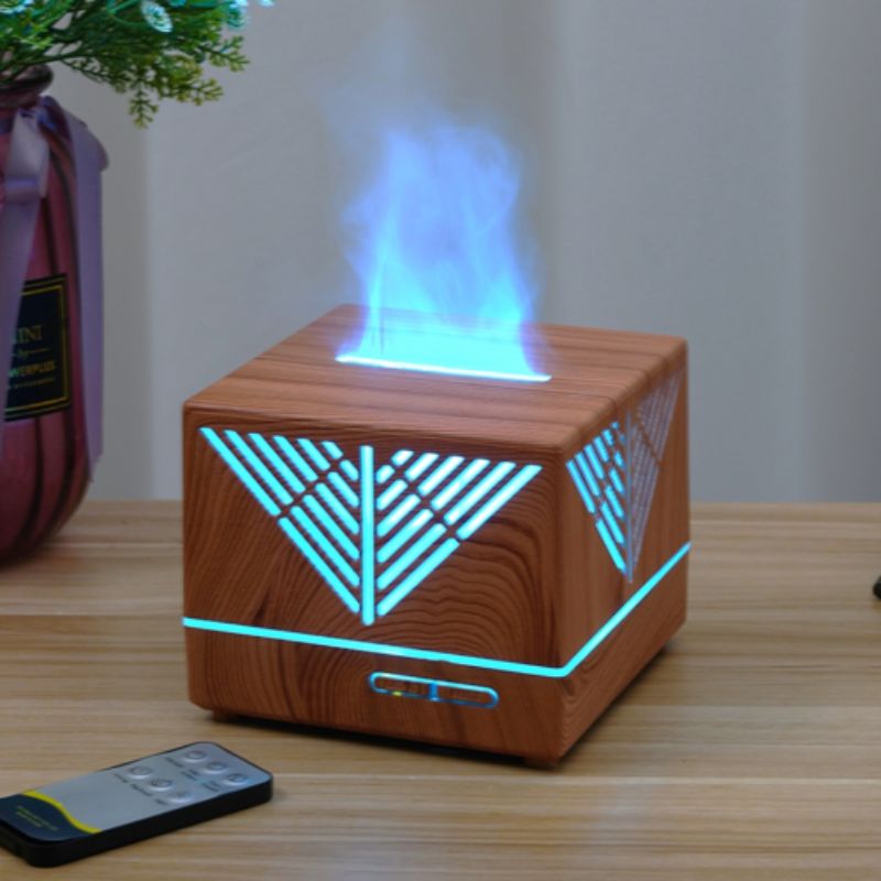 New type of aroma diffuser with fog volume, remote control flame and humidifier details Picture
