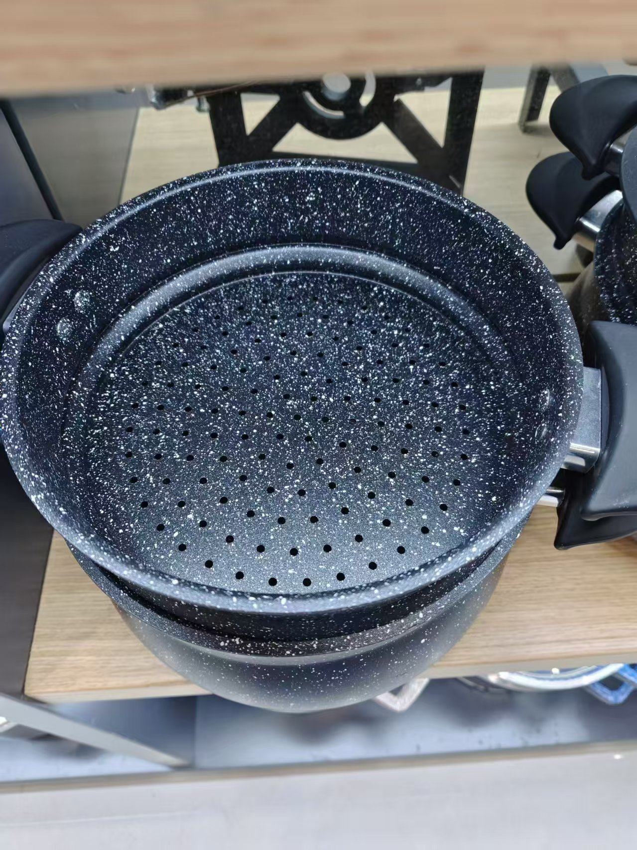 Marble four-piece set aluminum steamer 4L details Picture