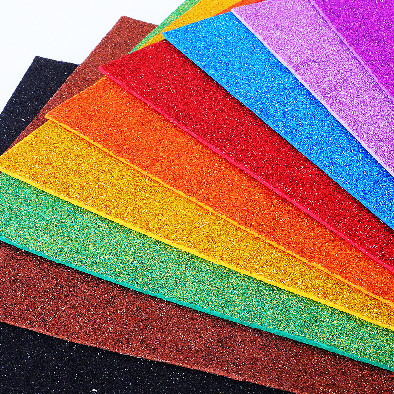 A4 gold powder sponge paper, 2mm thickened glitter EVA foam paper, handmade DIY material, drawing paper, canvas, suitable for creative handicrafts, essential details Picture