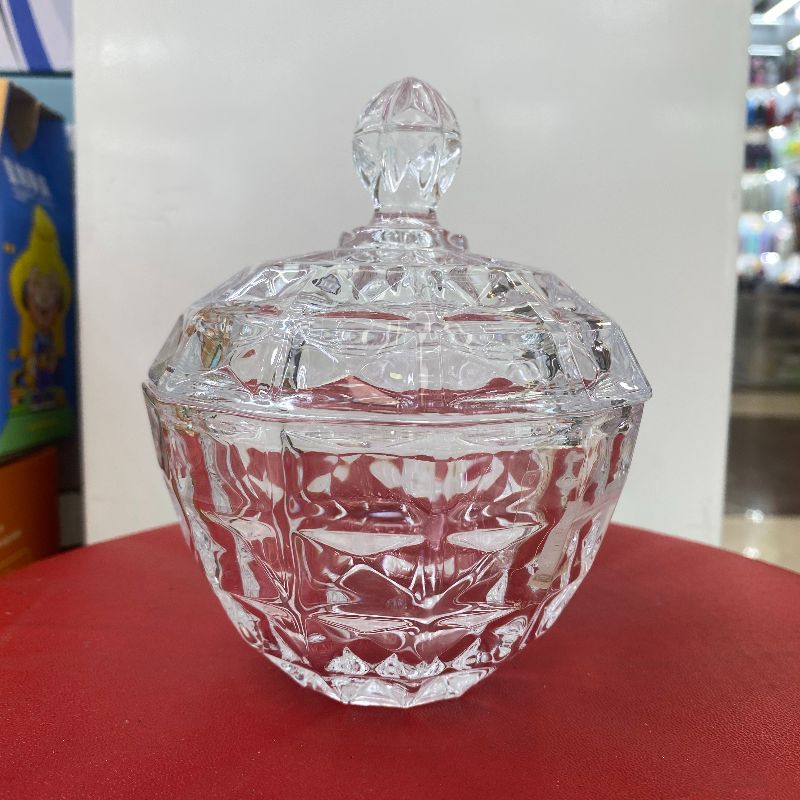 欧式带盖玻璃糖果罐咖啡茶叶储物罐创意超大茶几摆件干果盒零食盘