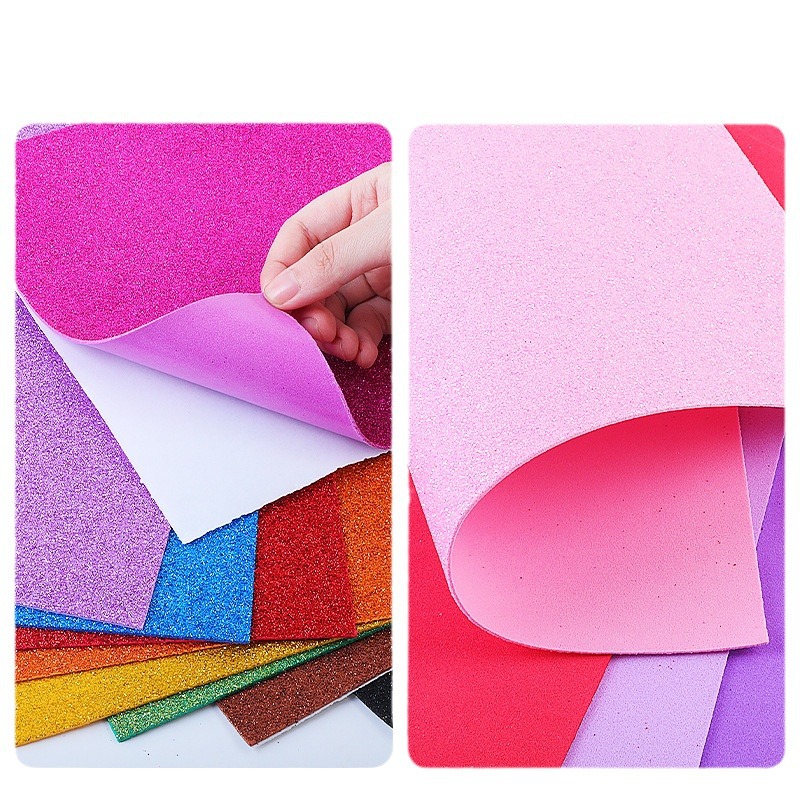 A4 gold powder sponge paper, 2mm thickened glitter EVA foam paper, handmade DIY material, drawing paper, canvas, suitable for creative handicrafts, essential Item Picture