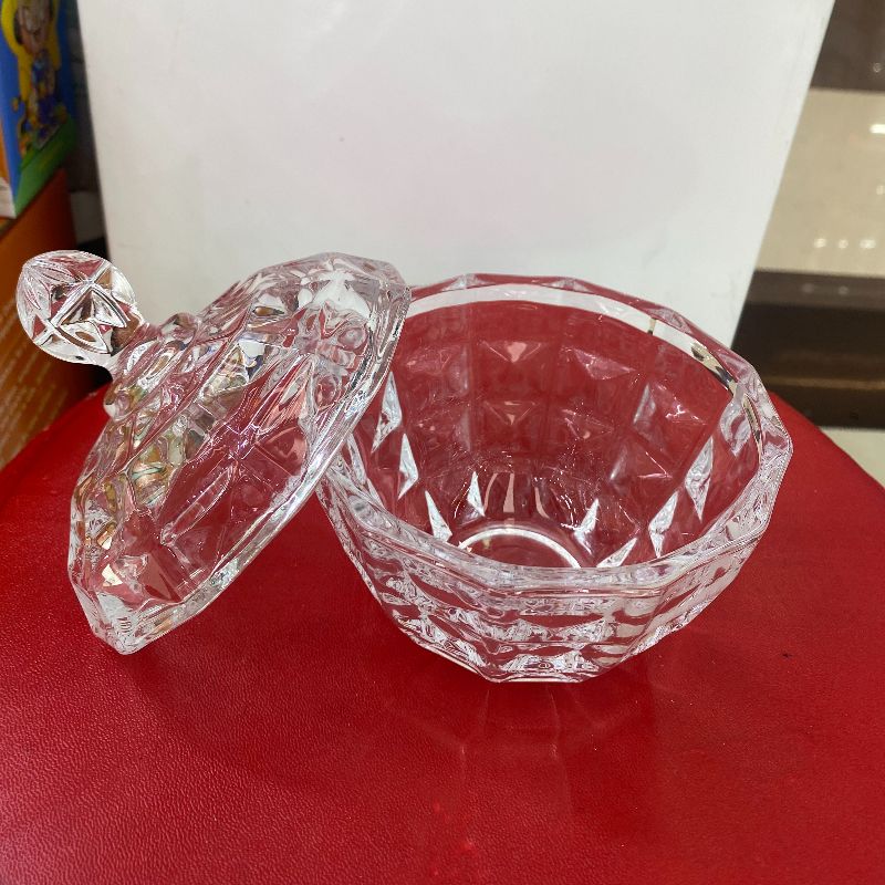 欧式带盖玻璃糖果罐咖啡茶叶储物罐创意超大茶几摆件干果盒零食盘白底实物图