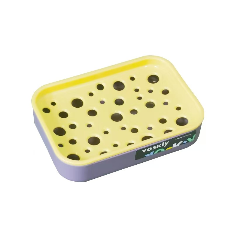 W60-VSK-016 Household soap box, bathroom plastic soap box, double-layer draining soap box, student dormitory balcony laundry soap rack Application Scenario