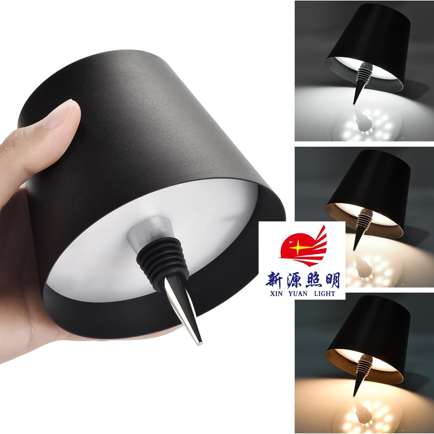 Cross-Border Led Creative Wine Headlight Embedded Clear Bar Restaurant Removable Charging Rgb Dimming Decorative Wine Bottle Lamp details Picture