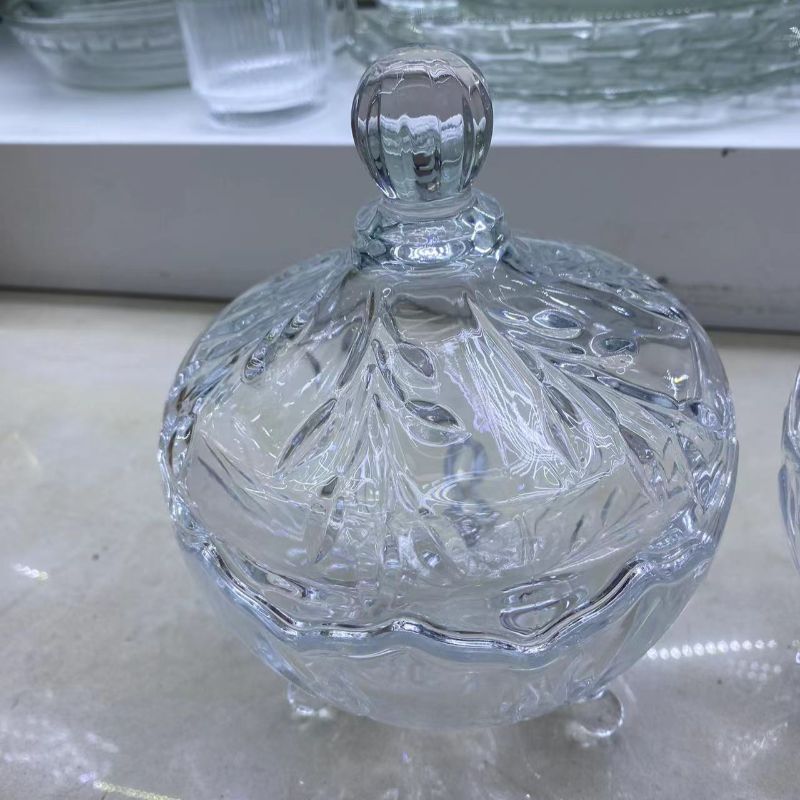 自助餐厅水晶玻璃糖果罐带盖储物陈列干果罐水果罐头沙拉碗甜品盅细节图