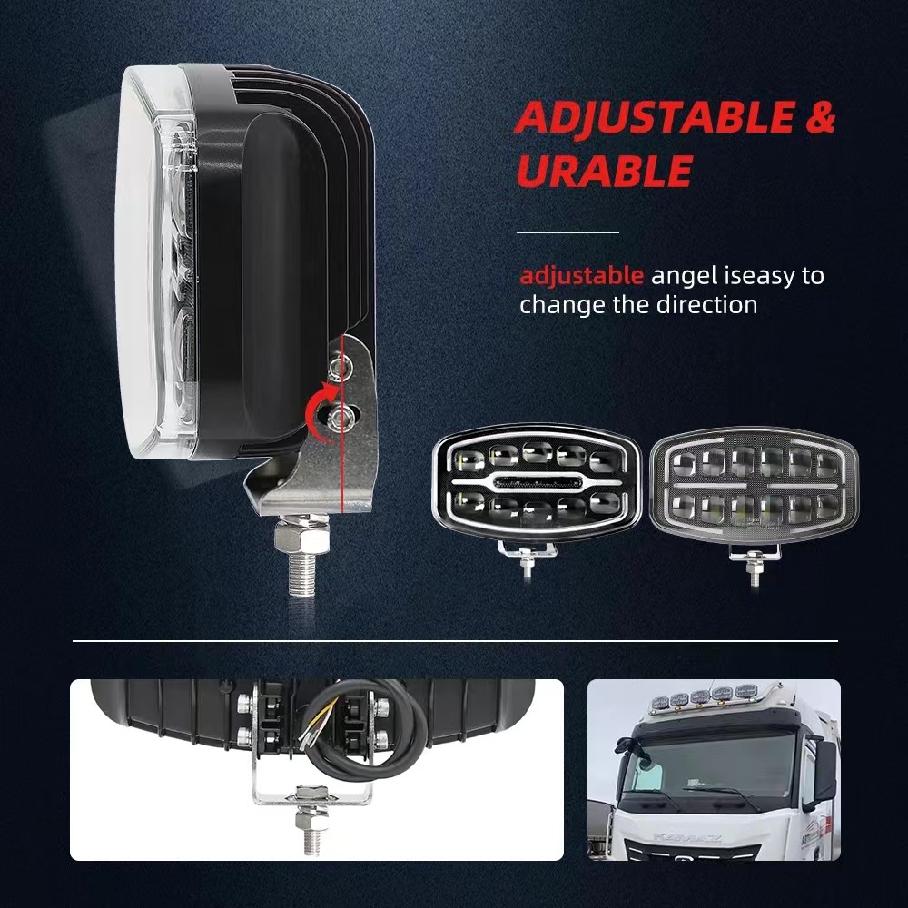 Ouka LED lights, Volvo headlights, work lights, 10-inch white and yellow light, lens lights modification Application Scenario