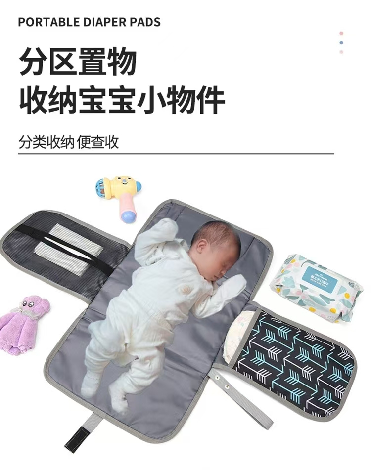 便携隔尿垫跨境宝妈外出神器婴儿换尿布台多功能折叠纸尿裤尿布包 隔尿垫婴儿尿垫详情12