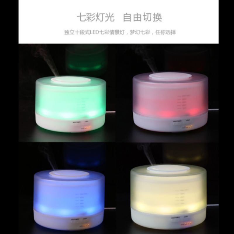 Aroma diffuser, ultrasonic wood grain household humidifier, seven-color desktop, air office Specification image
