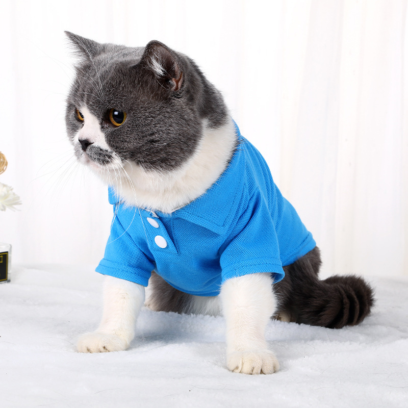 T2024夏天狗猫衣服休闲猫狗宠物短袖新款POLO衬衫小狗t恤通用衣服图